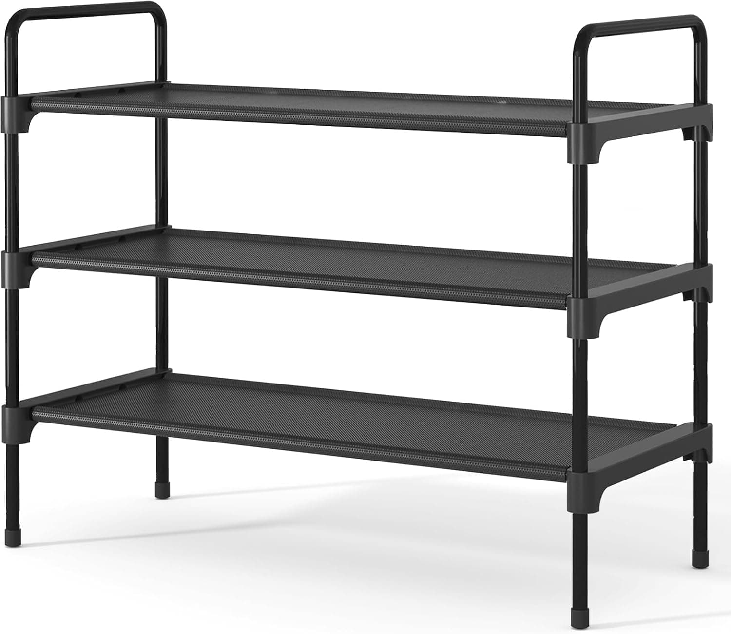 Kitsure Shoe Rack, 27.6 in Wide, 3 Tiers, Black