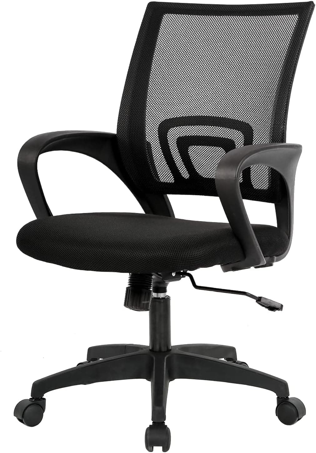 BestOffice Mid-Back Swivel Desk Chair, Dark Black
