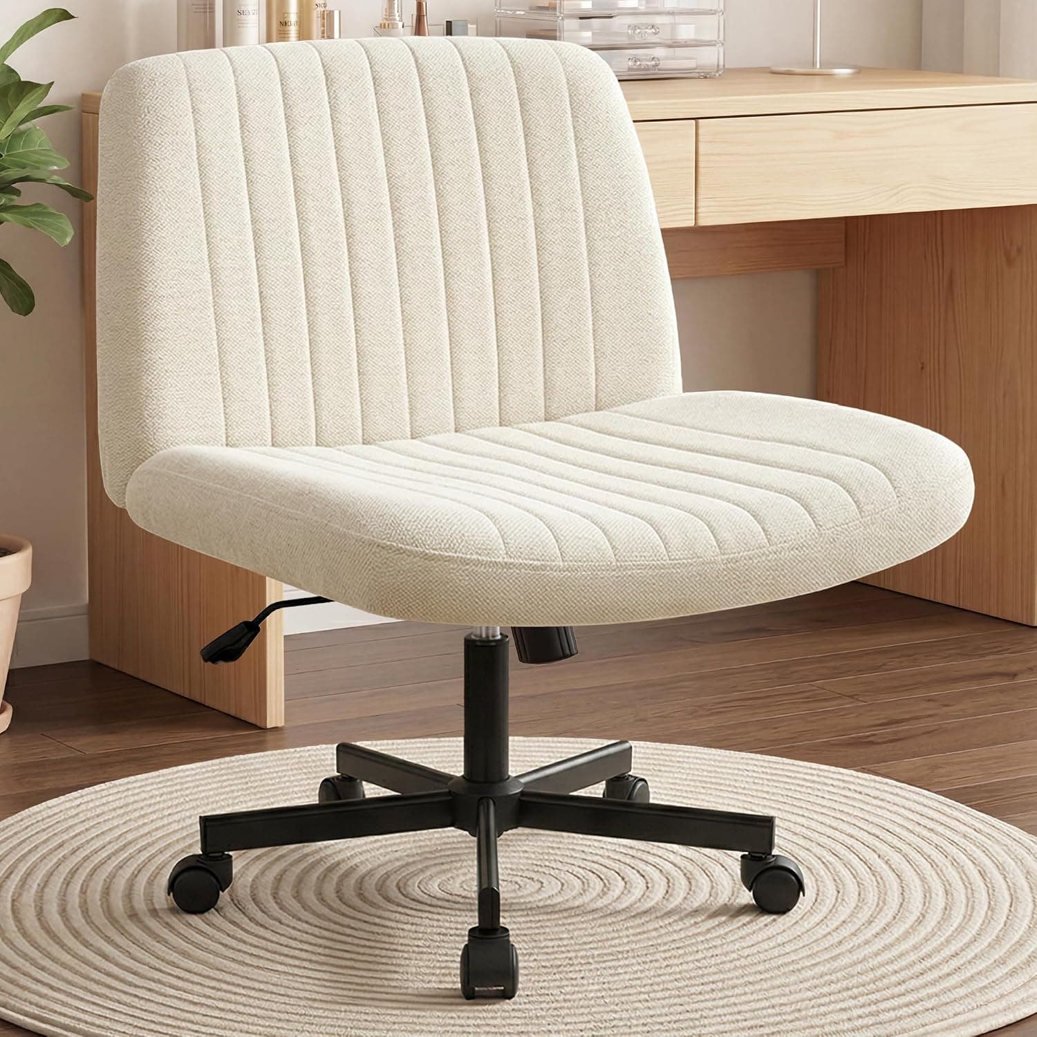 Orange Factory Criss Cross Chair, Beige, with Wheels